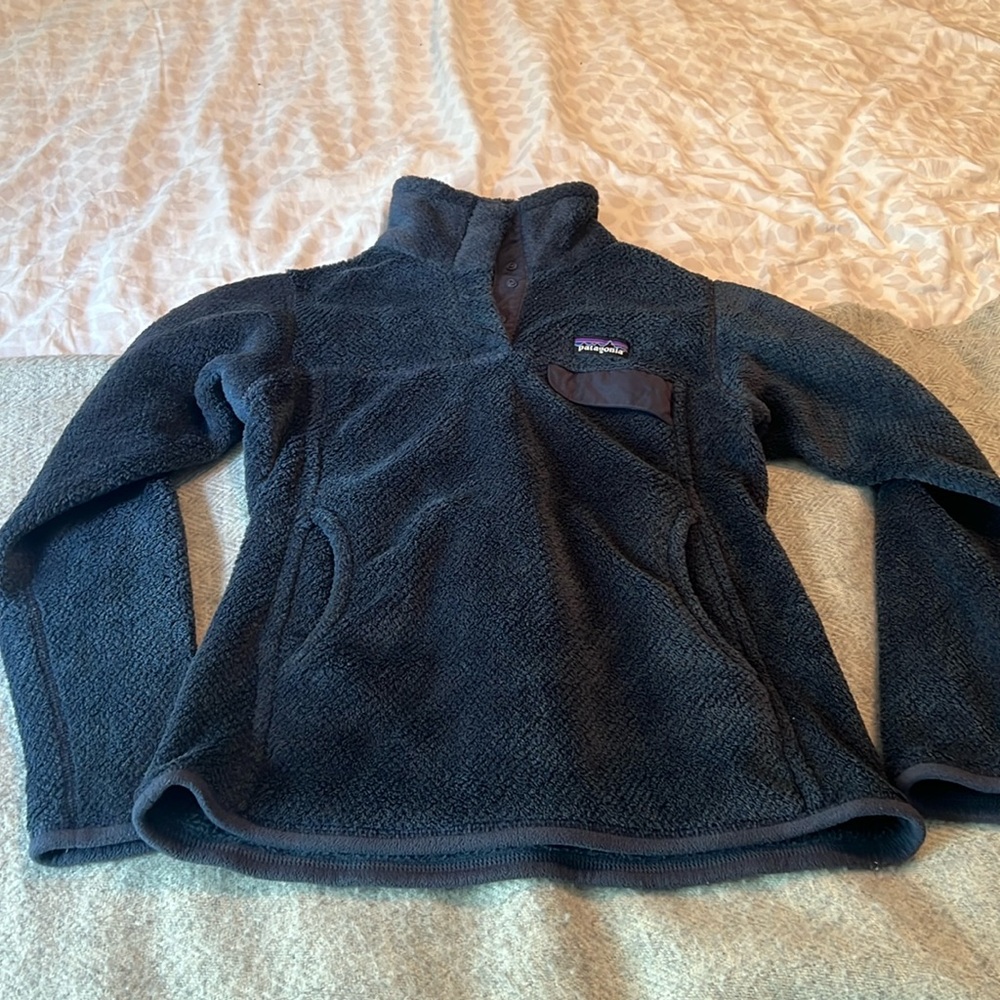 Patagonia Re-tool Snap T Pullover Dark Blue Sherpa Sweater Size S